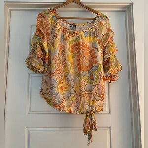Sam and Jess NWT Watercolor Floral Off Shoulder Lantern Sleeve size XXL